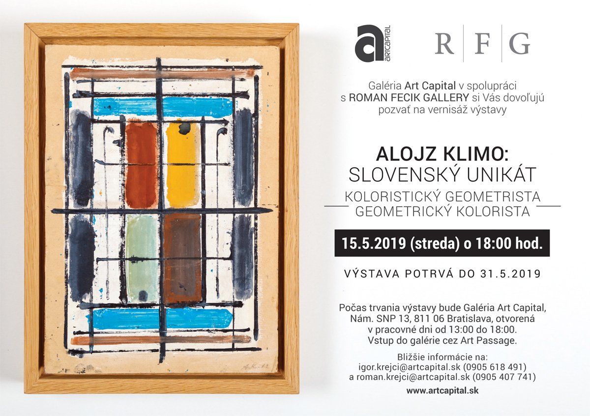 ALOJZ KLIMO: SLOVENSKÝ UNIKÁT - KOLORISTICKÝ GEOMETRISTA - GEOMETRICKÝ KOLORISTA